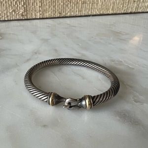 David Yurman Buckle Bracelet in Sterling Silver with 18K Yellow Gold